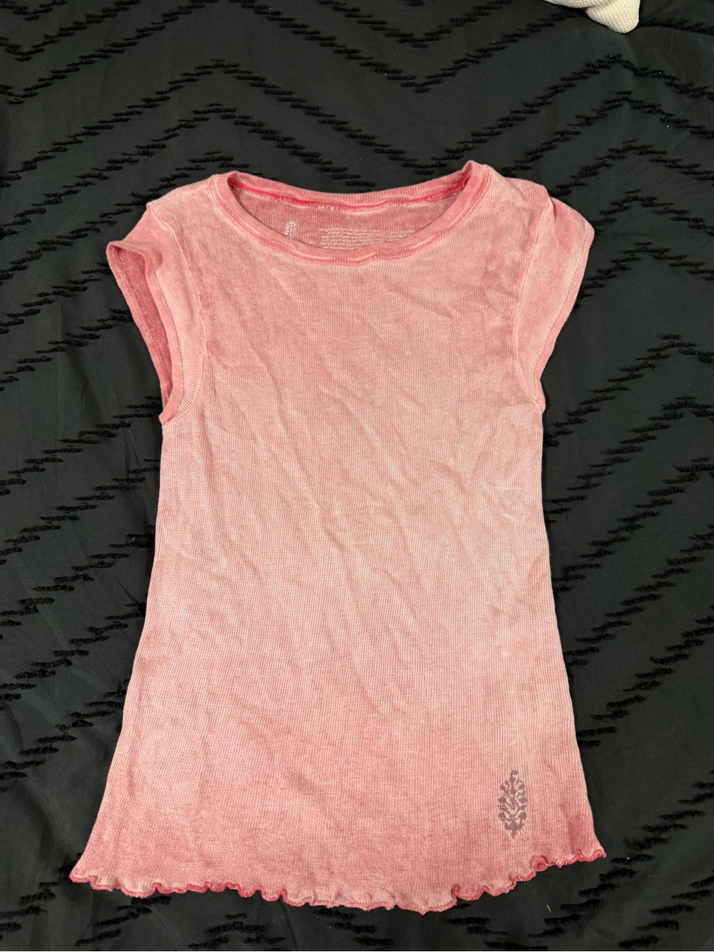 Free People Pink Ribbed Cap-Sleeve Tank